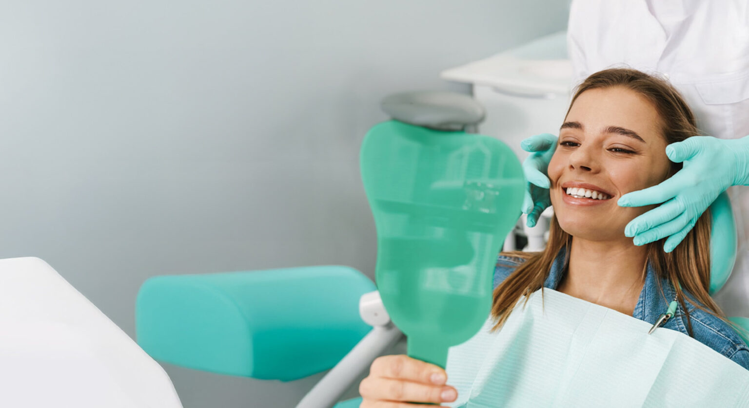 Smiling Dental Patient During Exam